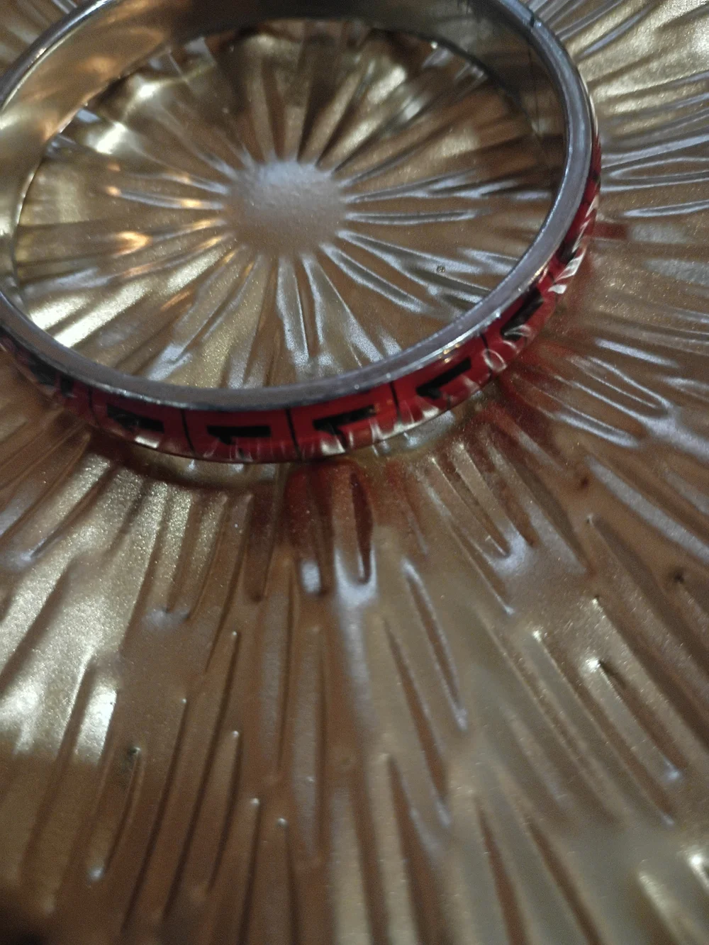 Red Numbered Vintage Sewing Bracelet, Tomato Red